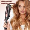 Professional 2 In 1 Hair Curler Hair Straightener Brush Temperature Display Negative Ion Salon Flat Iron Hair Tool Personal Care