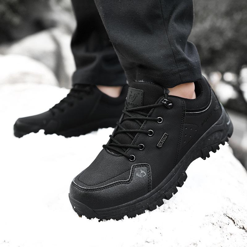 Autumn/Winter Outdoor Low-Top Hiking Shoes for Men & Women - Cotton Lined