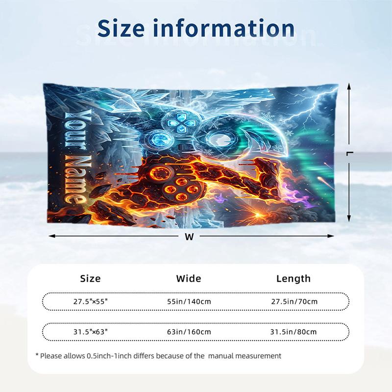 Adventure Travel Theme Beach Towel Personalized Custom Name & Text Soft Quick Dry Beach Towel for Swimming Travel