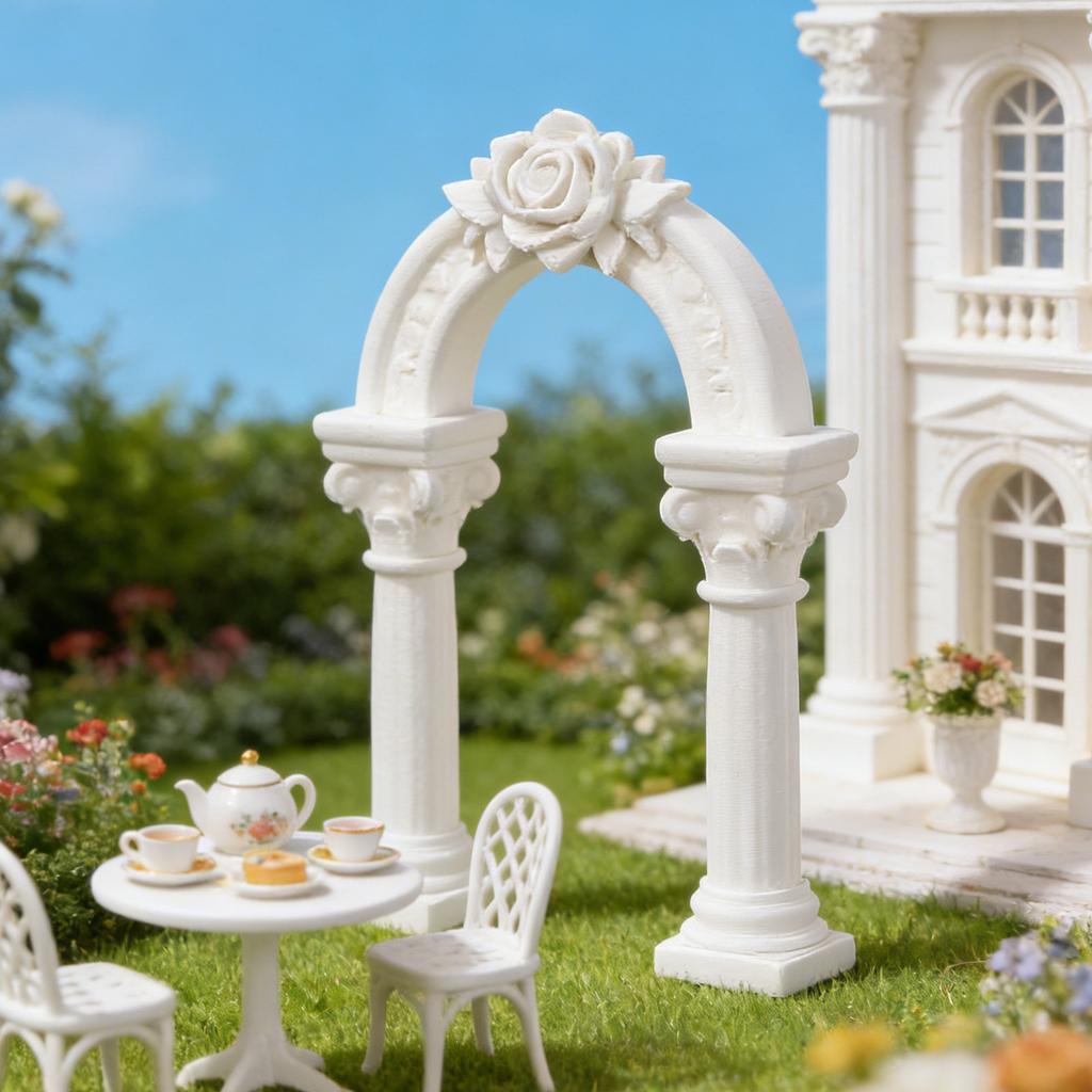 Roman Column Arch Miniature Classic European Style Mini Archway for Fairy Garden Wedding Diorama Architecture Accessory