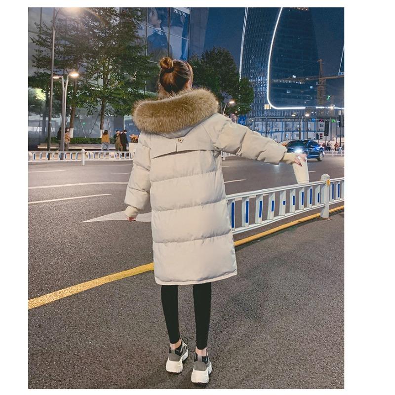 Loose Cotton Jacket for Women in Winter, Medium Length, Thick Oversized Down Cotton Jacket, Korean Version, Long Cotton Jacket, Outerwear
