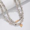 Punk 2 Pcs/Set Plastic CCB Beads Chain Necklace for Women Vintage Small Heart Choker Necklace Simple Fashion Jewelry Gift