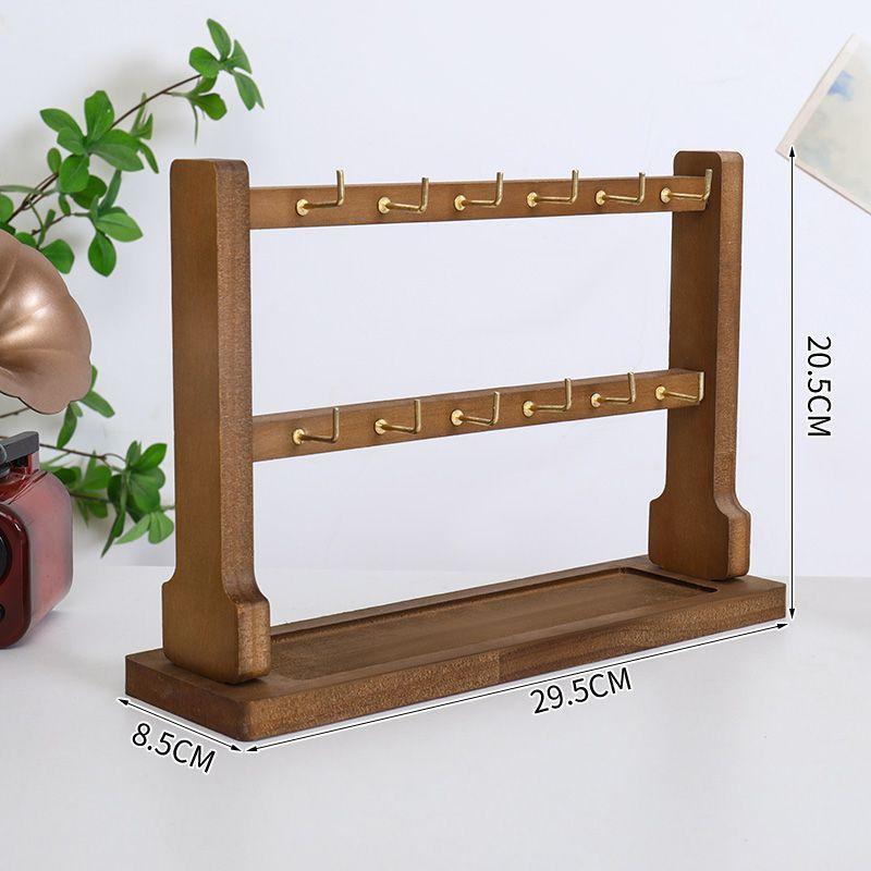 Wooden Jewelry Display Stand Necklace Bracelet Key Holder Hook Storage Rack Earring Pin Brooch Holder Stand Organizer