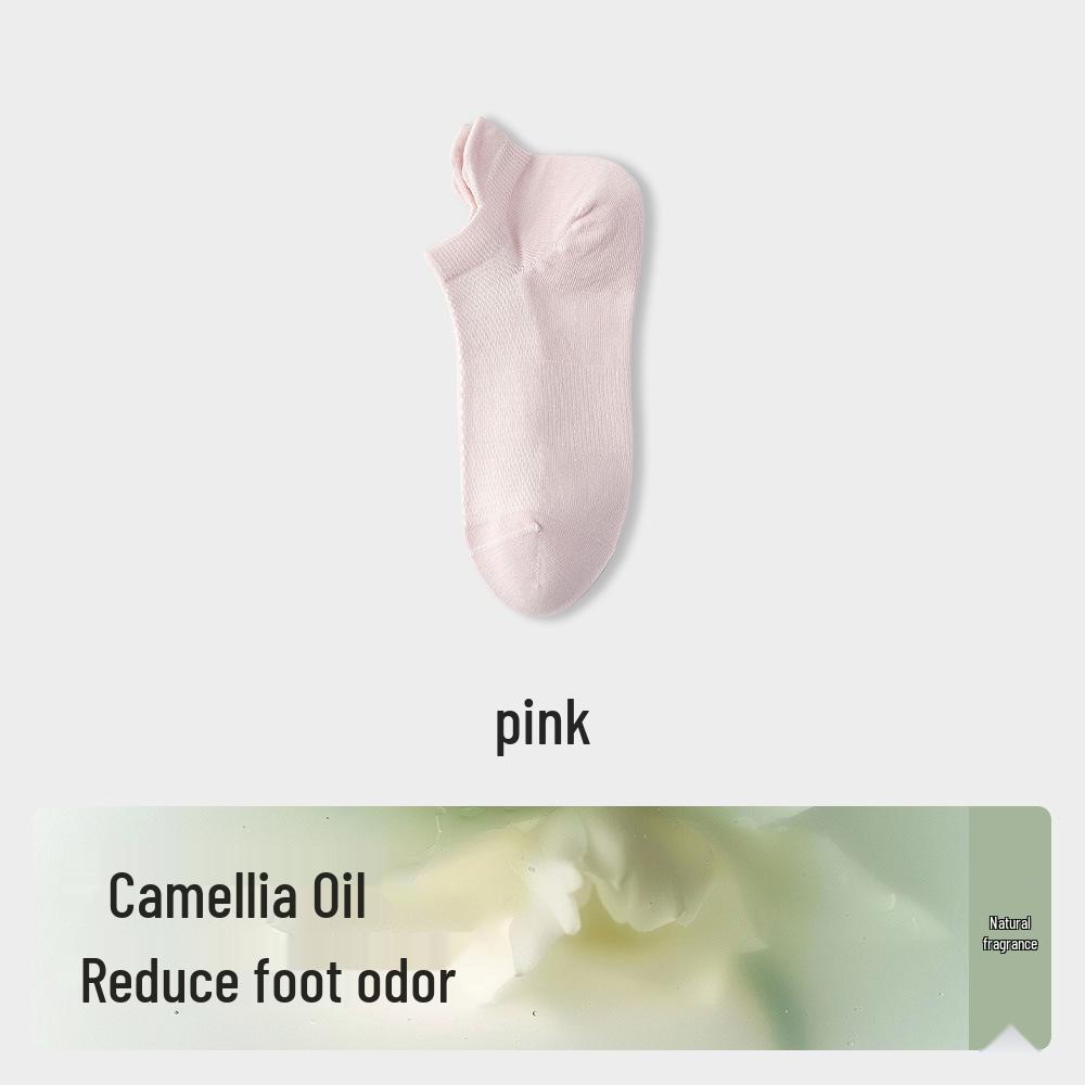 Camellia Deodorizing Mid-Calf Women s Cotton Socks – Antibacterial Tencel, Seamless, Postpartum-Friendly Women s 35-40