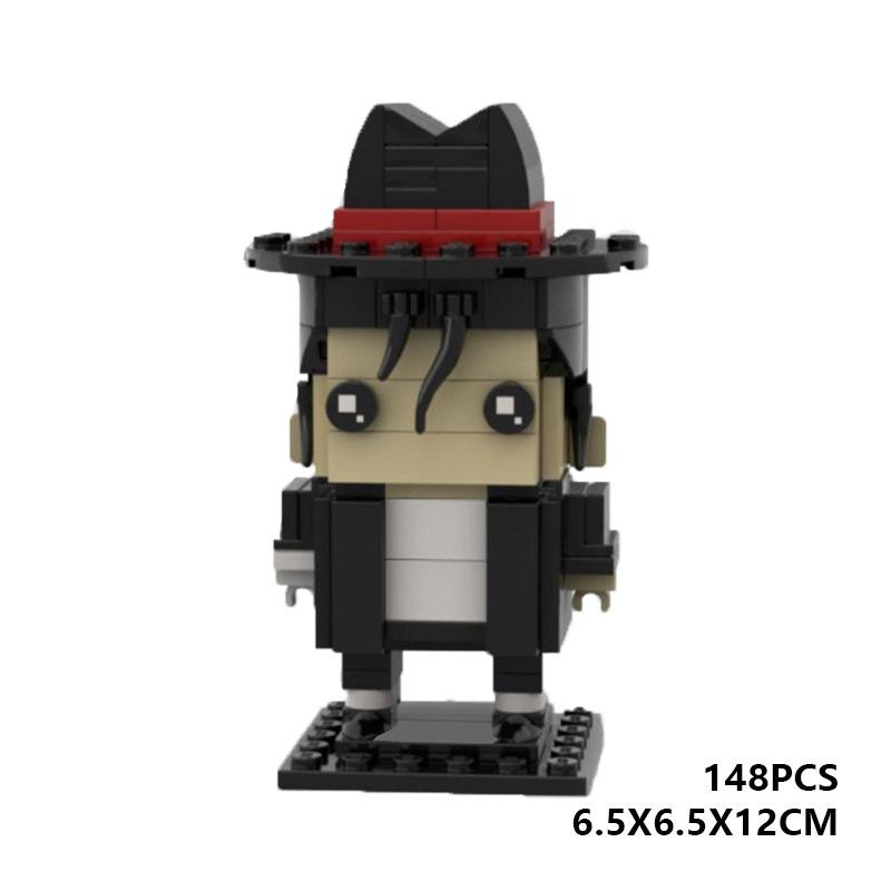 Building Block Compatible, Small Particle Square Head Boy Michael, Jackson Mj Singer Star Build Building Block
