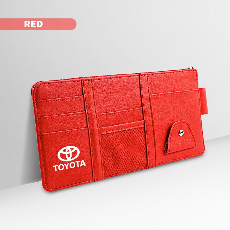 2026 Hot For Toyota Hub Caps PU Leather Car Sun Visor Ticket Card Storage Bag Accessories For Toyota Gazoo Racing Corolla Crown 