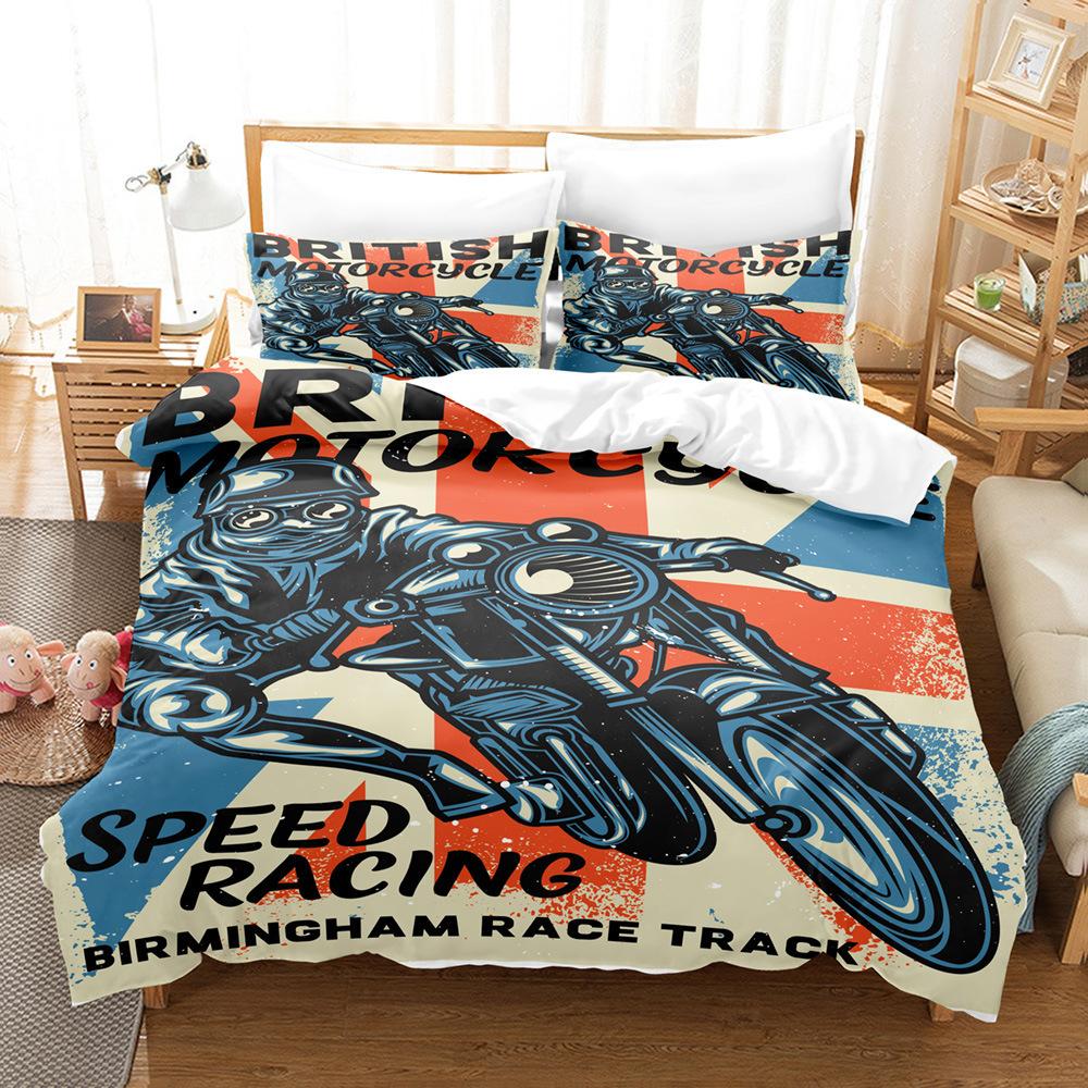 Vintage Harley Serie Neue Bettwäsche Studentenwohnheim Dreiteiliges Set