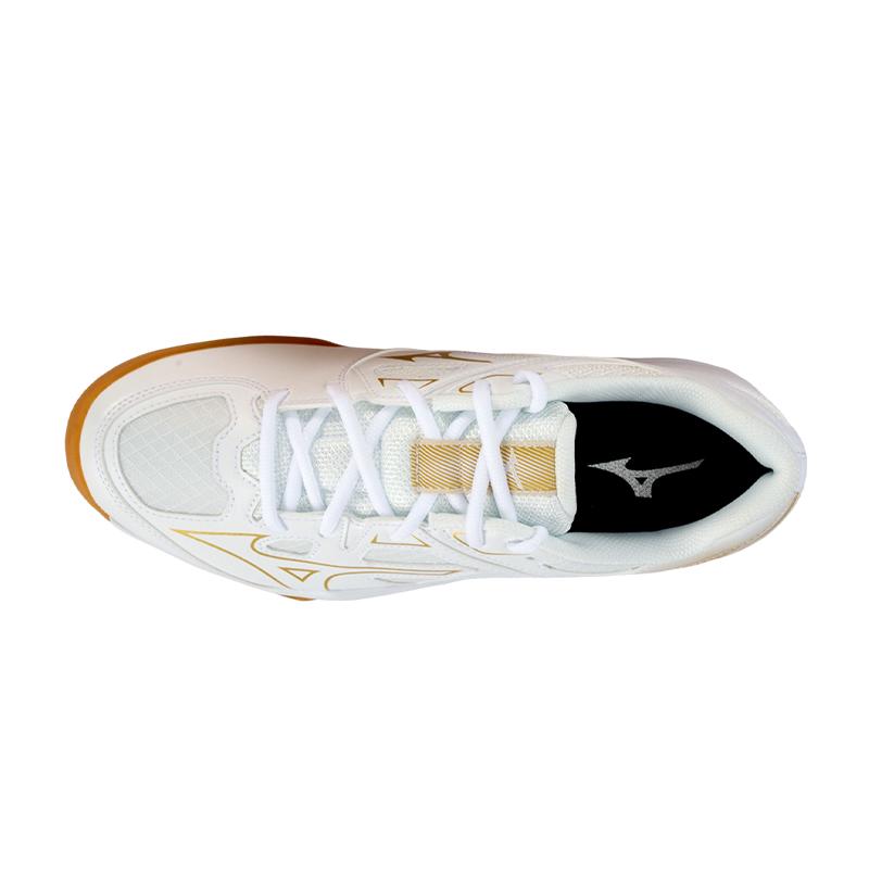 Mizuno WAVE SMASH CN Bulbul Abriebfest Atmungsaktiv Rutschfest Niedrig geschnitten Badminton Schuhe Unisex Weiß Gold 71GA253001