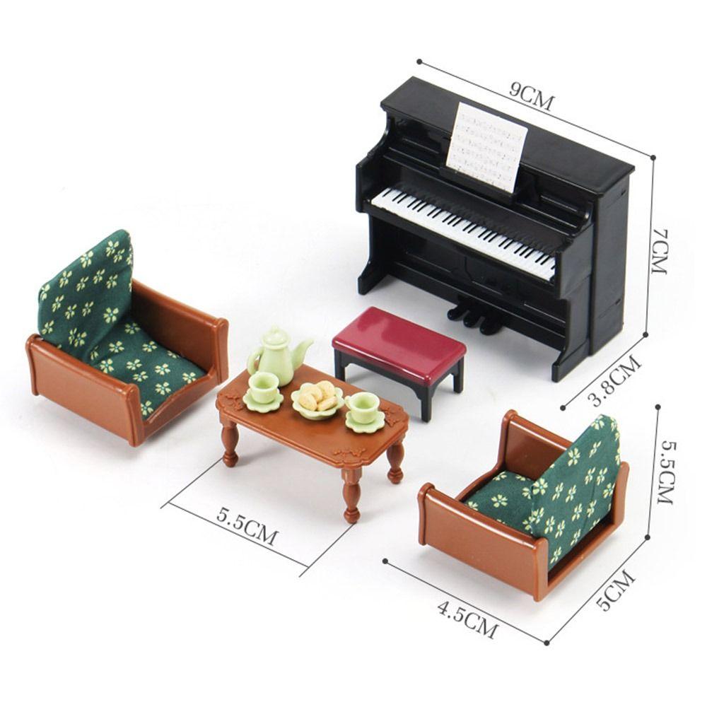 1/12 Wooden Decorative Plate Mini Chairs Model Toys New Doll House Decoration Dollhouse Decoration