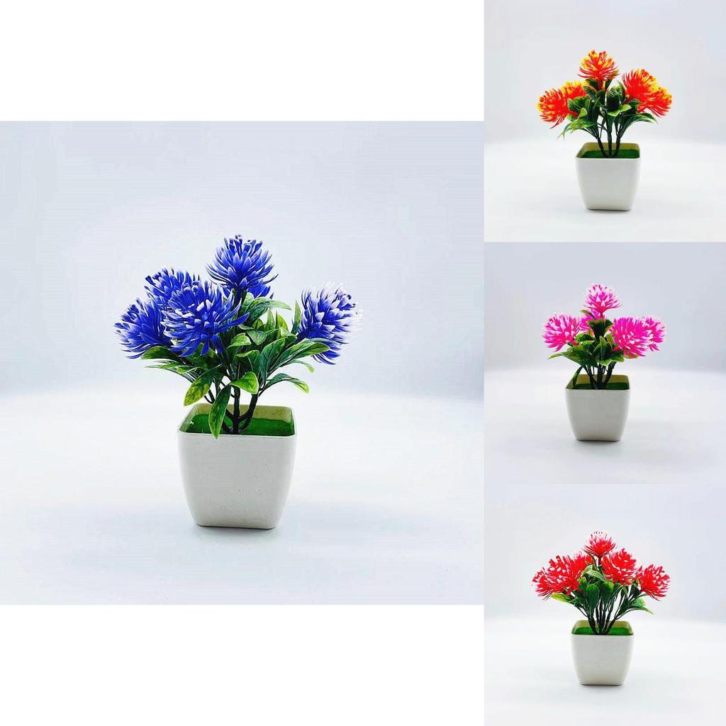 Plastic Flower Bonsai With Large Pinecone Spheres For Home Office And Gift Use