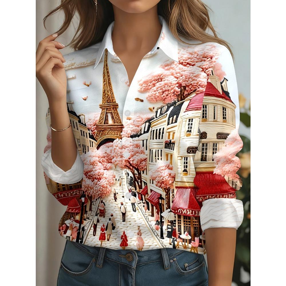 New Women's Casual Button Long Sleeve Shirt