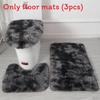 Non Dye Tie Slip Mat Fluffy Plush Bathroom Toilet Seat Cover Carpet 3 Piece Set