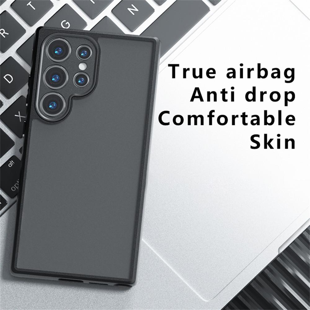 For Samsung Galaxy S25 Ultra Case Skin-Touch TPU + PC Matte Phone Back Cover, Transparent Black