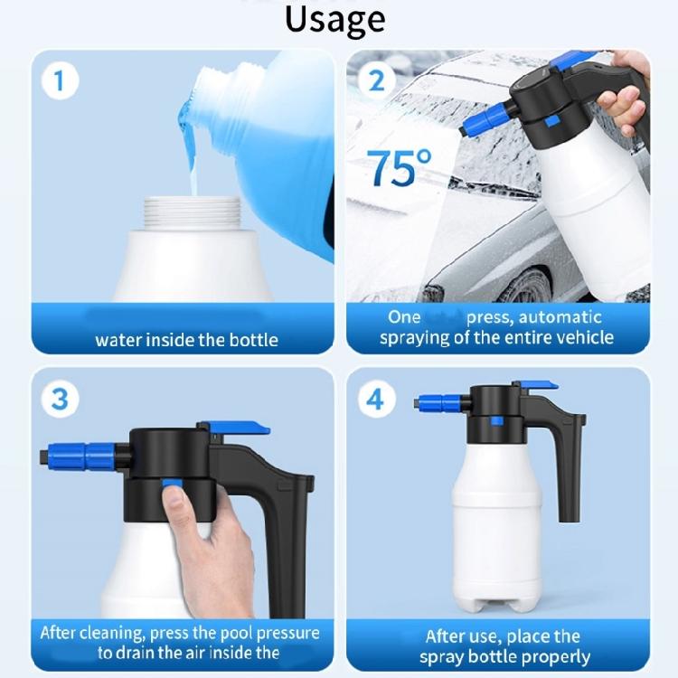 1.5Liters Electric Pressurized Foam Sprayer for Car Washing, Electric Foam Sprayer with USB Cable Foam Sprayer