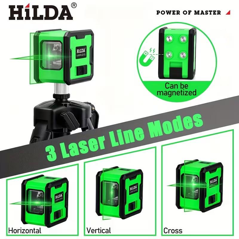 Mini 2-Line Green Laser Level - High Precision Floor-Mounted Projector