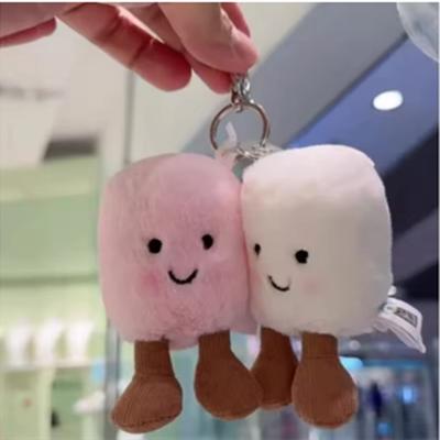 Plush Cat Cotton Candy Two Tone Cute Soft Two Tone Keychain Bag Pendant Plush Accessories Doll Car Pendant Holiday Gift