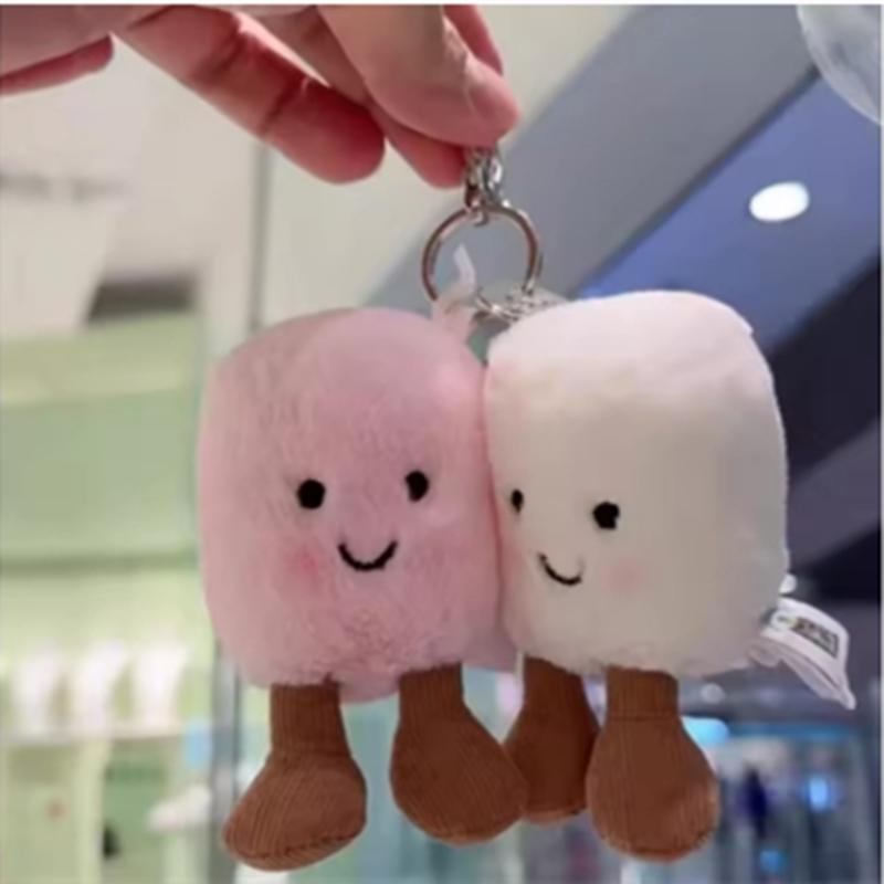 Plush Cat Cotton Candy Two Tone Cute Soft Two Tone Keychain Bag Pendant Plush Accessories Doll Car Pendant Holiday Gift