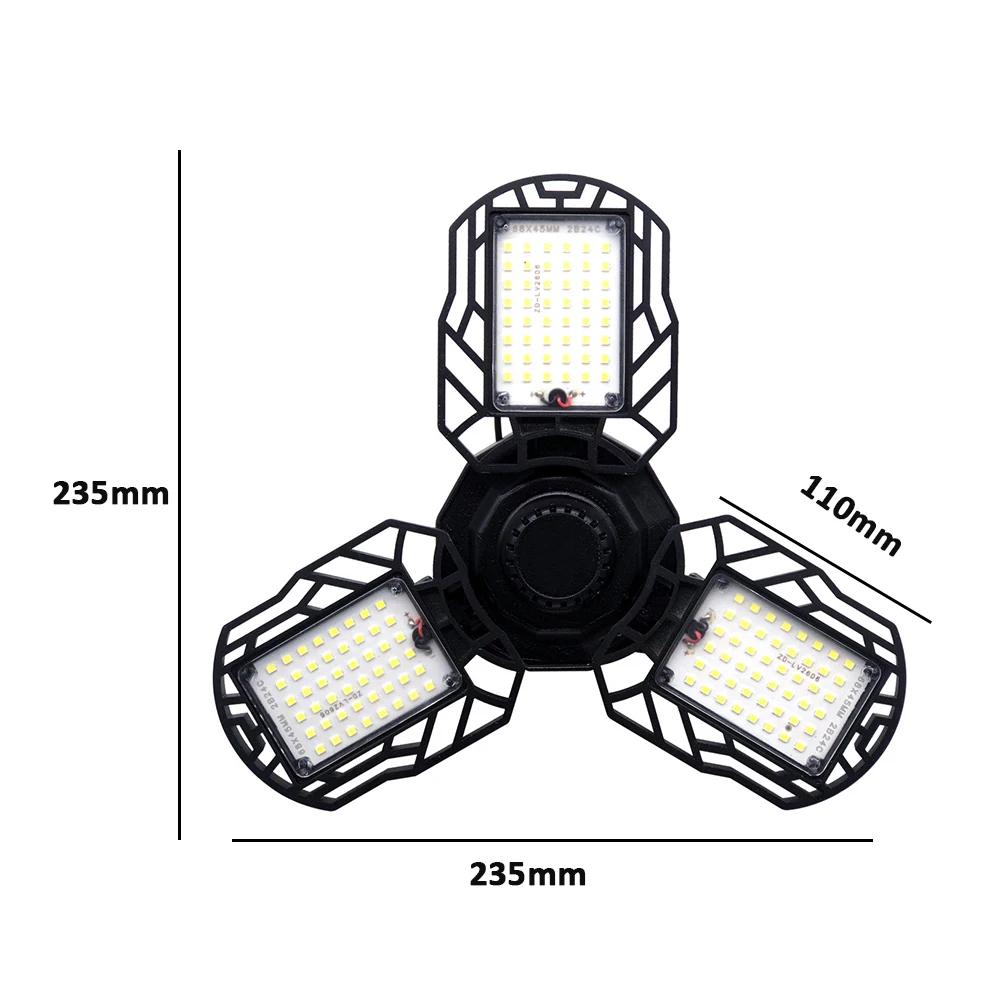 30/45/180W LED Garage Light E26/E27 Deformable Ceiling Light Warehouse Lighting Bulb with 5 Adjustable Panel Industrial LED Lamp