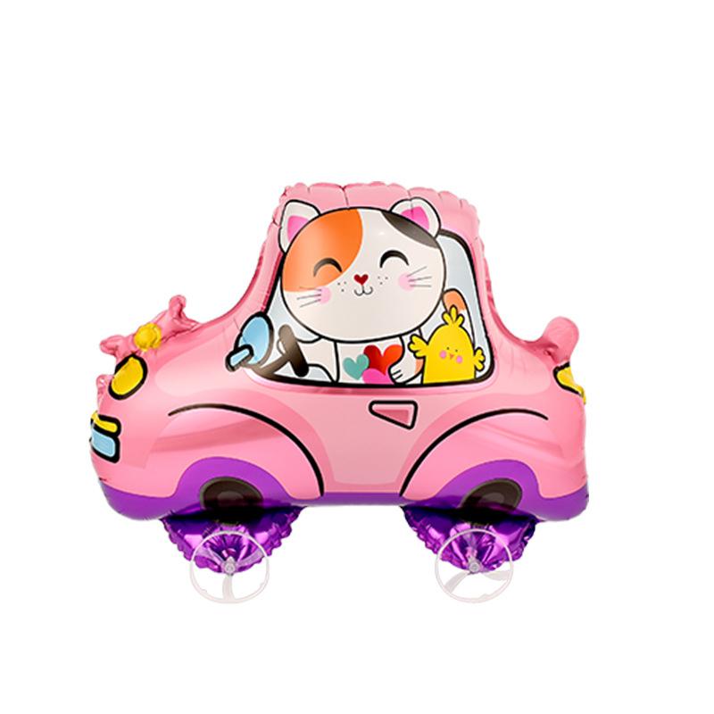 4D Cartoon Foil Balloons Elephant Stand Walking Balloon With Wheel For Kids Birthday Party Decoration Baby Shower