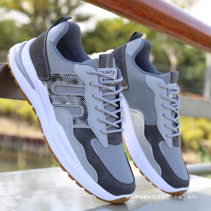 22 New Autumn and Winter Leather Waterproof Sports Casual Shoes Non-slip Running Dad Shoes