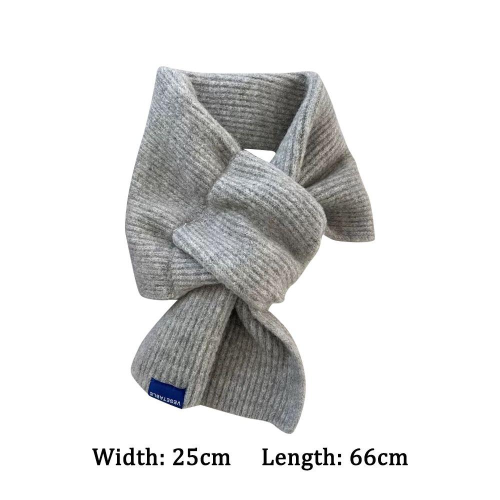 Woolen Knit Scarf Solid Color Short Neckerchief Neck Guard Shawl Neck Warmer Women