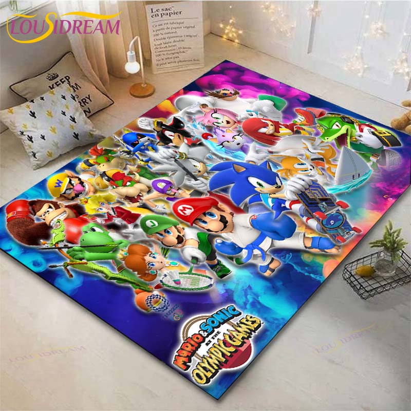 

Cartoon Mario Bros Carpets Kids Crawling Carpets Living Room Tea Table Mats Bedroom Rug Washable Floor Mats Household Area Mat 60cm x 90cm