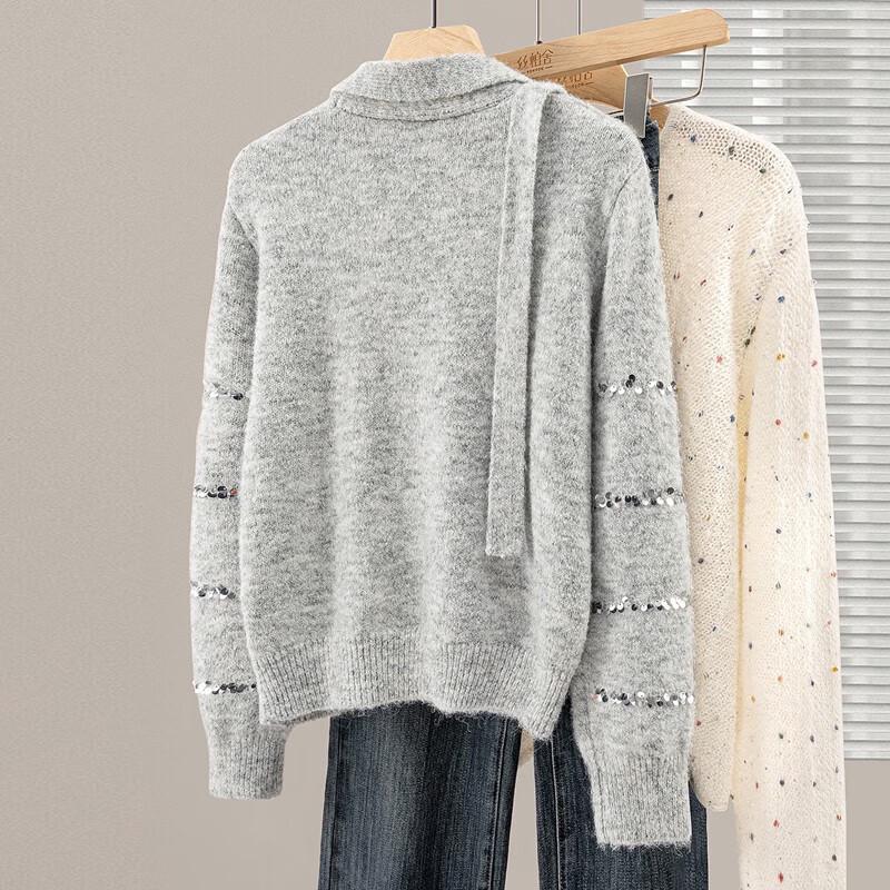 Women's V-Neck Wool Blend Knit Sweater