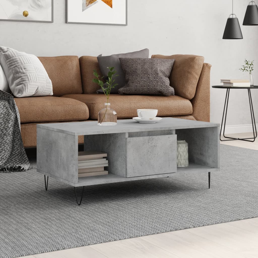  Coffee Table, Concrete Grey, 90x50x36.5 Cm