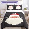 3pcs Christmas Santa Claus Bedding Set Duvet Cover Closure Includes 1 Duvet Cover & 2 Pillowcases, Soft and Comfortable for All Seasons.