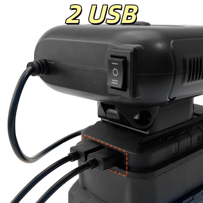 1Pcs 21V Li-Ion Batteries Heating Air Warmer / Cooling Blower Wireless Winter Car Heater 2 Usb Ports For Phone Charging