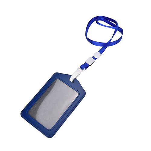 Vertical Transverse Plastic Id Name Card Holder Work Badge W/ Lanyard