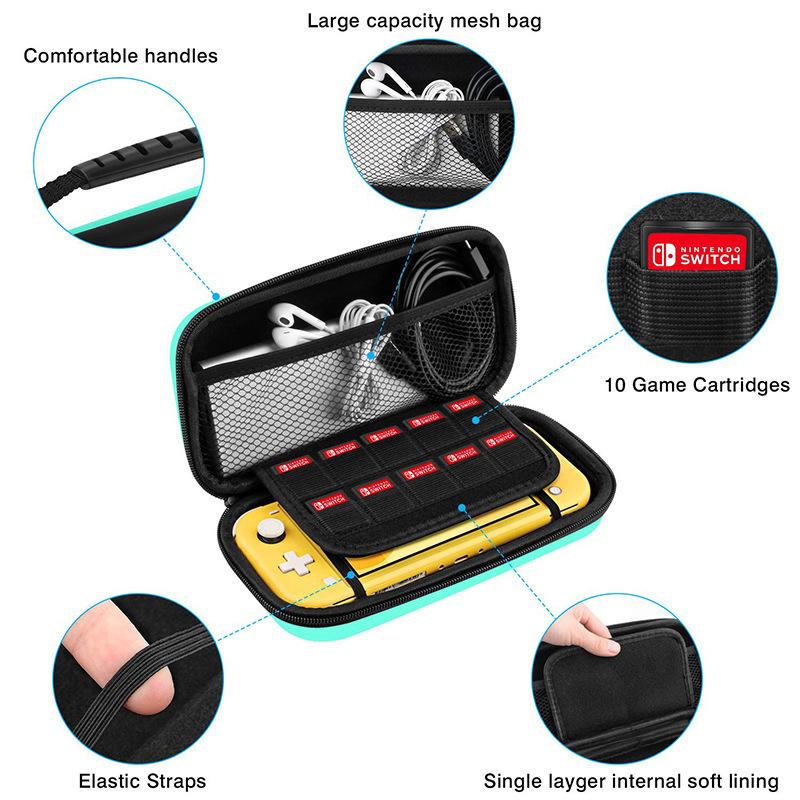 Carrying Case for Nintendo Switch OLED Model 2021/Switch 2017, [Shockproof] Hard Shell Protective Cover Travel Bag with 10 Game Card Slots