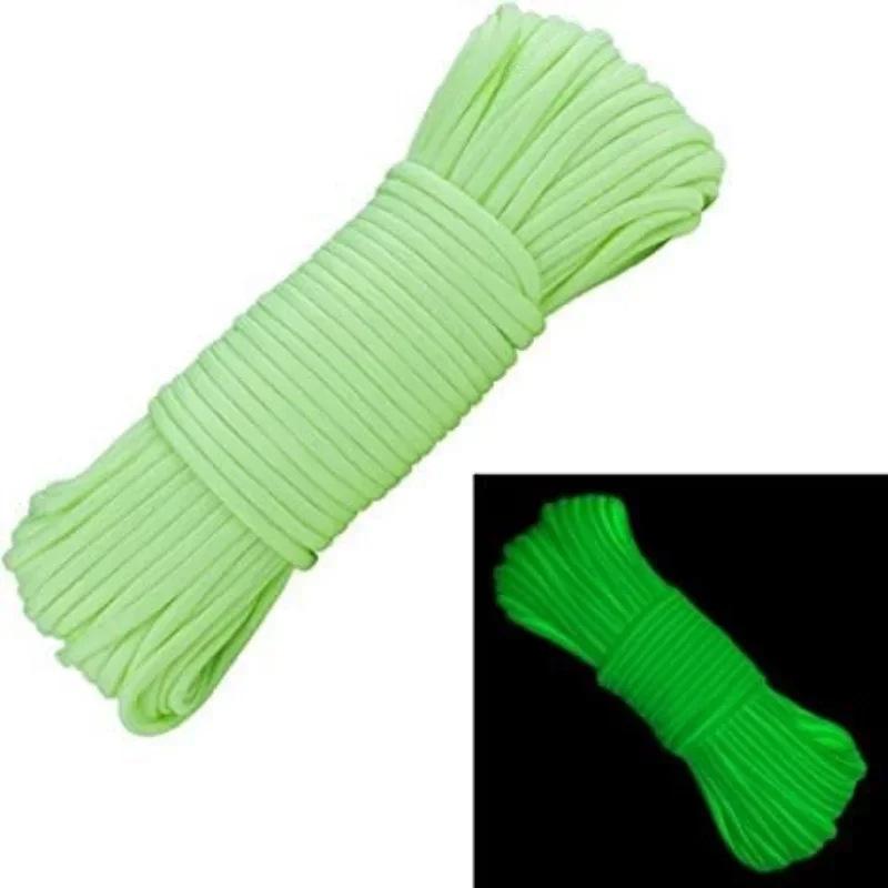 Luminous Nine-Strand Glow-in-the-Dark Paracord Rope for DIY and Tent Windproofing.