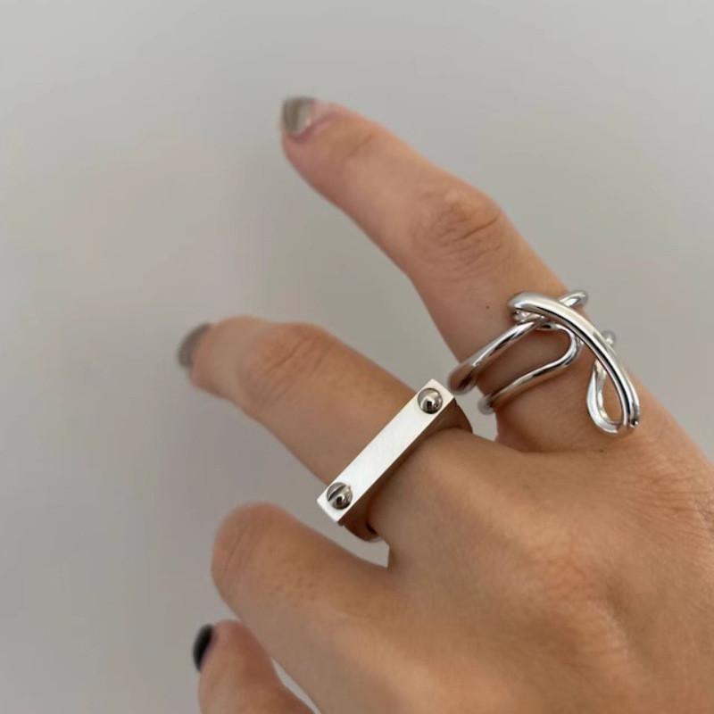 Stylish Minimalist Adjustable Copper Ring For Women With Unique Geometric Design