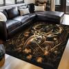 Vintage Autumn Deer Print Non-Slip Area Rug, Soft Flannel Carpet for Living Room Bedroom Entryway Study Game Room Decor