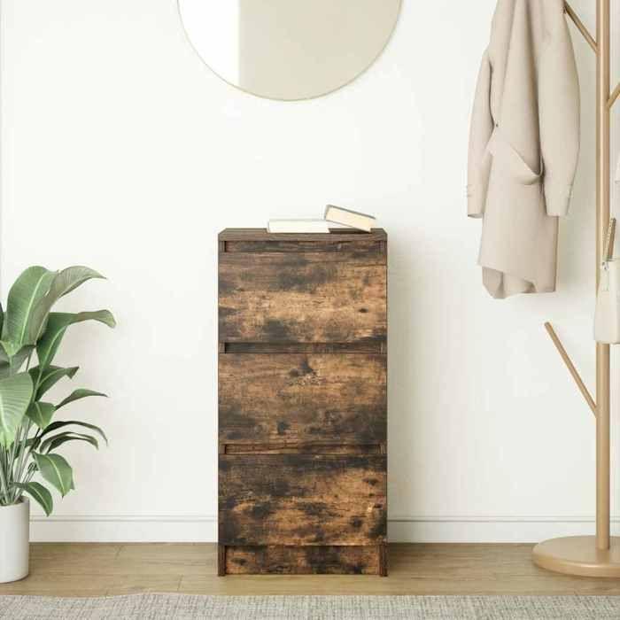 VidaXL Buffet chêne fumé 37,5x35x76 cm bois d'ingénierie 861728