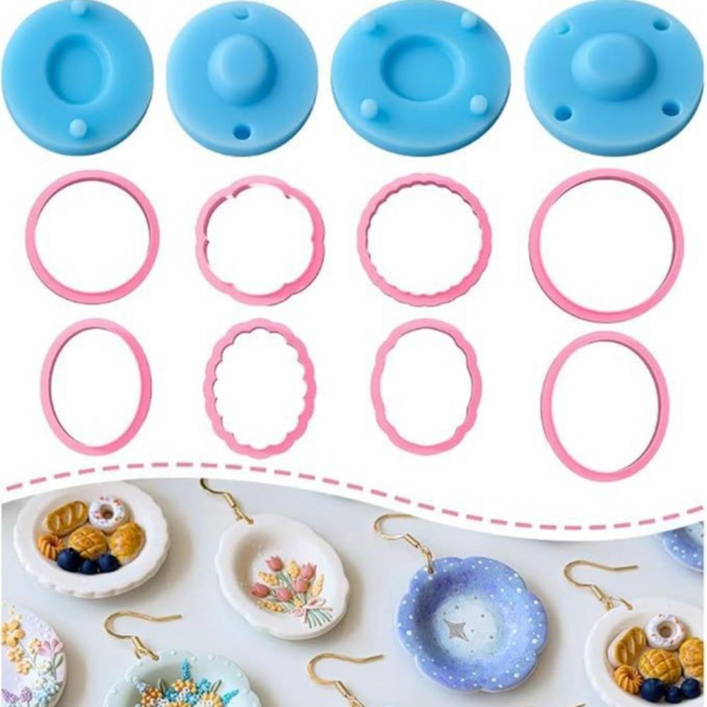 Scalloped Edge 3D Plate Clay Earring Molds Creative Polymer Clay Tools  DIY Earrings