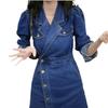 Street Style Denim Dress With Polo Collar For Fall Womens Fashion