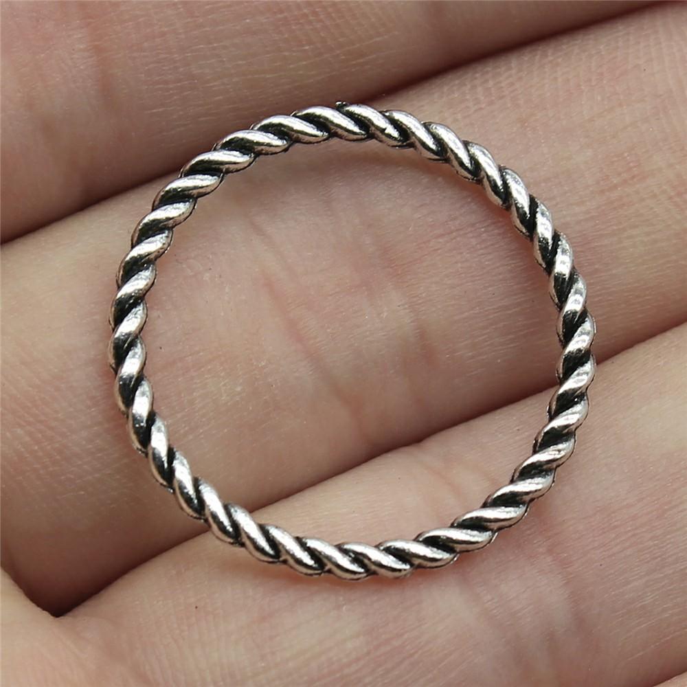 10pcs Charms Round & Oval Loops Connector DIY Jewelry Findings For Jewelry Making Accessories Antique Silver Color
