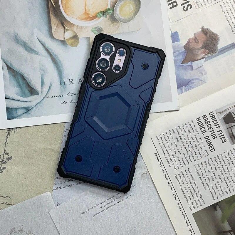 Чехол-бампер для предотвращения падения для Samsung Galaxy S23 Ultra S23 Plus Magsafe с магнитной материей, тонкий прозрачный противоударный чехол для iphone 15 14 13 12 Pro Max