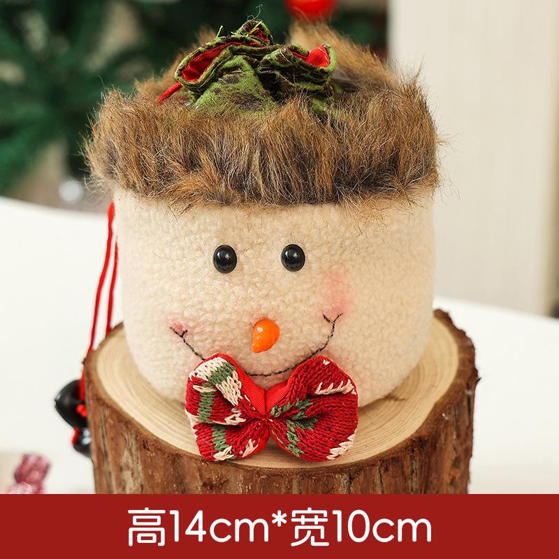 

Christmas Gift Bag with Santa Apple Print, Jute-Like Candy Pouch for Xmas Decorations Holiday Party Favor As shown