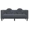 2 Seater Sofa with Cushions Dark Grey Velvet