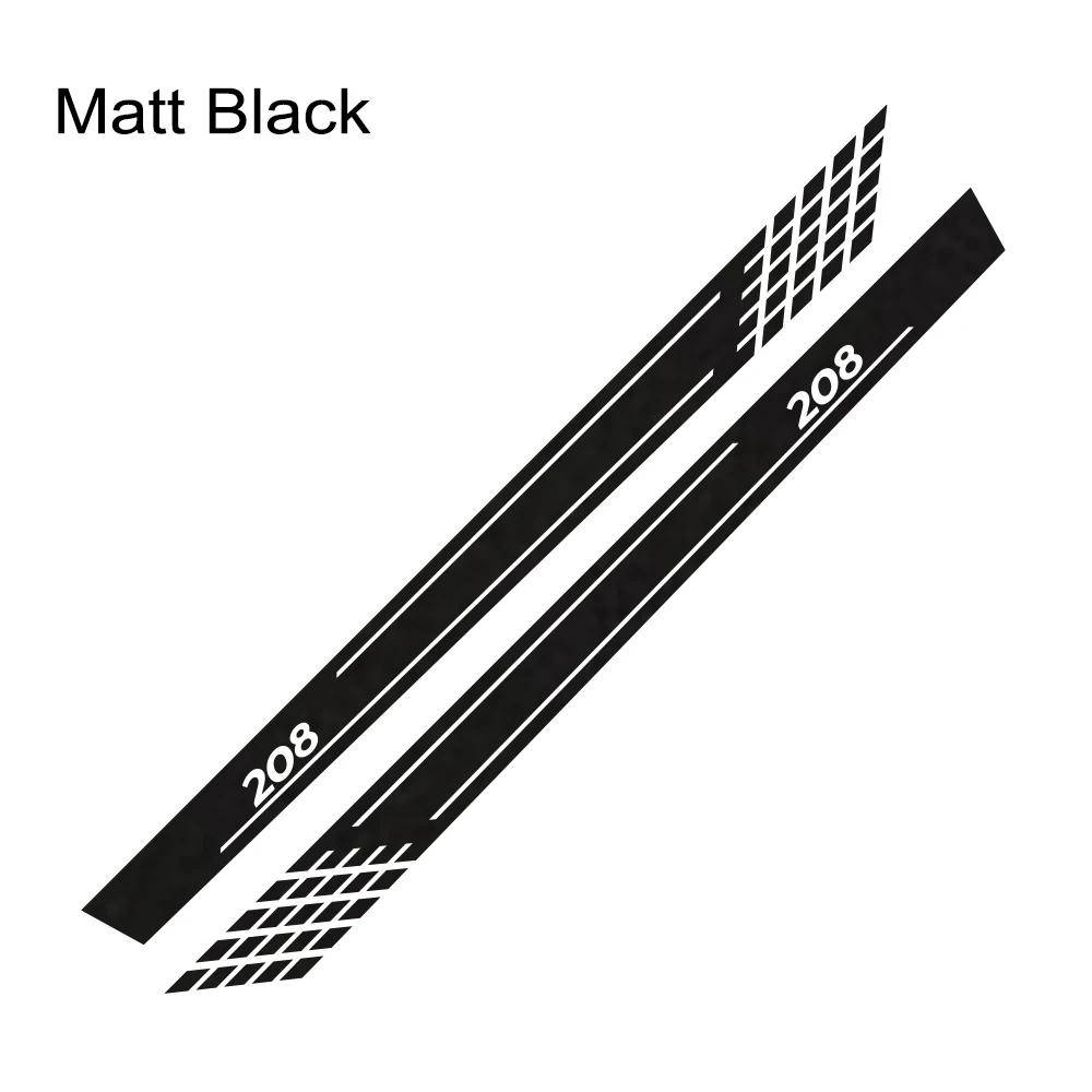 2PCS Car Door Side Skirt Stripes Stickers For Peugeot 208 Gt Tuning Auto Accessories Line Graphics Vinyl PVC Decals