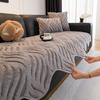 Solid Sofa Cushion Winter Plush Non-Slip Sofa Throw Cover Soft Fuzzy Furniture Protector Couch Pad Irregular Fleece Thick Mats
