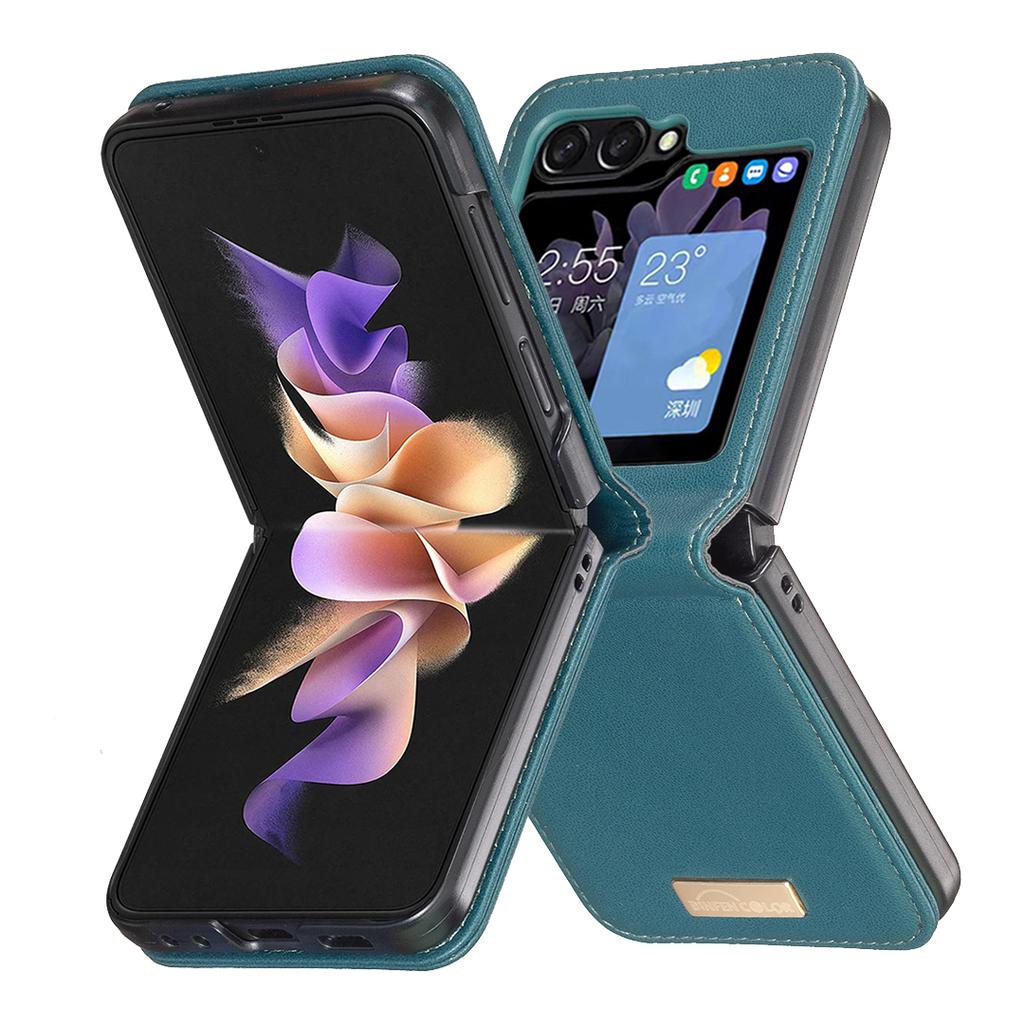 BINFEN COLOR R20 For Samsung Galaxy Z Flip6 5G/Z Flip5 5G Case PU Leather+PC Phone Cover