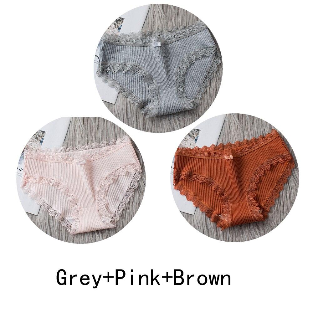 3PCS/lot Cotton Panties Women Comfortable Underwears Sexy Middle-Waisted Underpants Female Lingerie Big Size Ladies Briefs