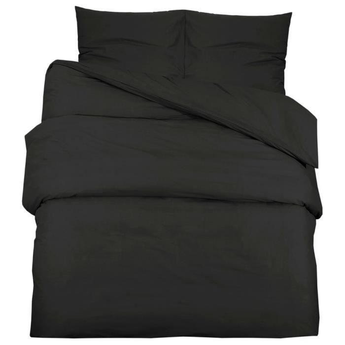VidaXL Duvet Cover Set Black 200x220 Cm Cotton136121