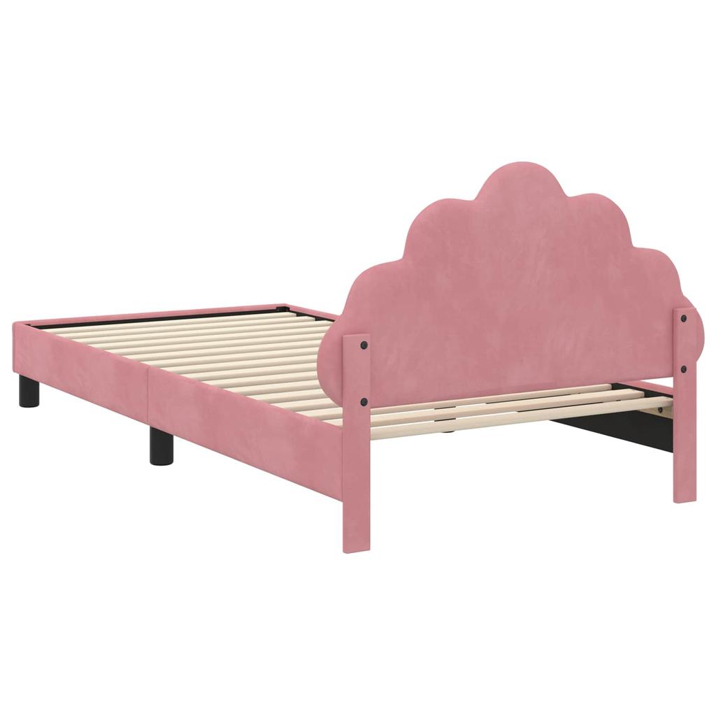 Children s Bed Frame with Headboard Pink 80 x 200 cm Velvet