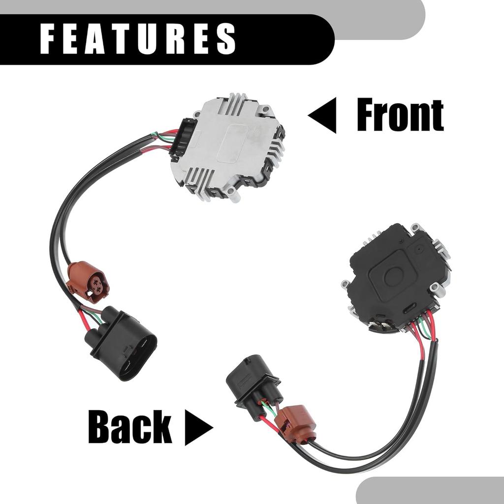 Radiator Engine Fan Control Unit 1TD959455 - Car Radiator Cooling Fan Control Module - for Volkswagen GTI 2.0L 2009-2013 Plastic Metal Black - 1 Pc