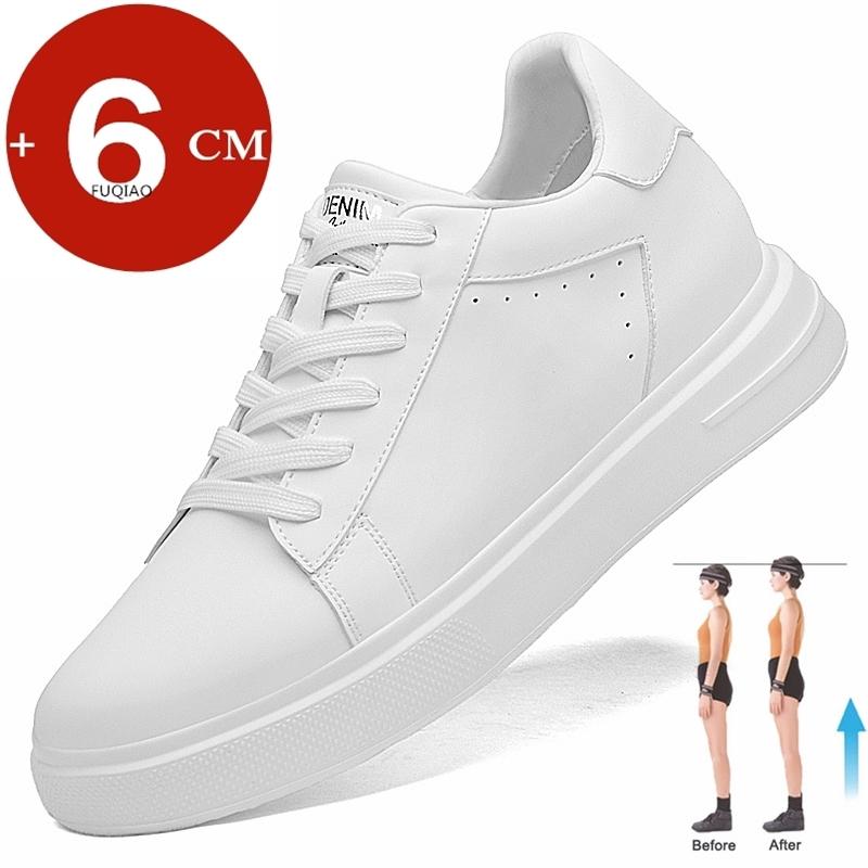 High-end Leather Men Elevator Shoes Soft Trend Business 6CM Invisible Height Increase Sneakers Sports Zapatillas Hombre